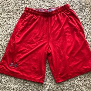 Red under armour shorts Large